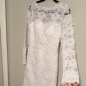 White engagement/ceremony Lace Long Sleeve Dress